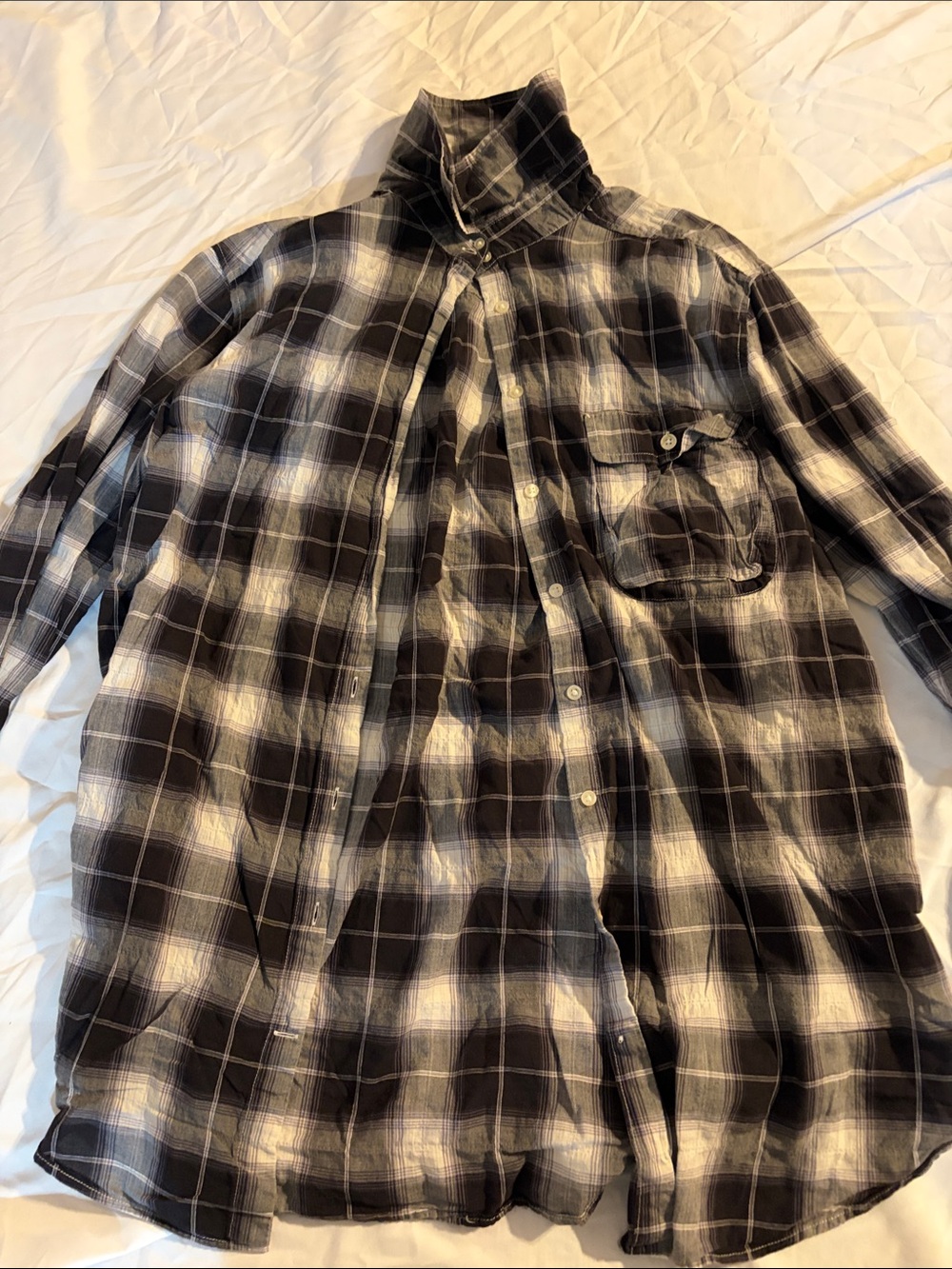 GAP Black & White Plaid Button-Down Shirt